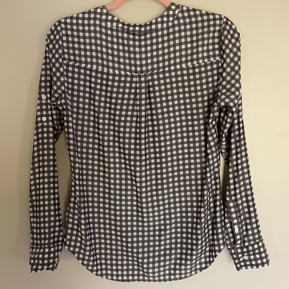Express Gingham Collarless City Shirt - XS - Picture 7 of 7